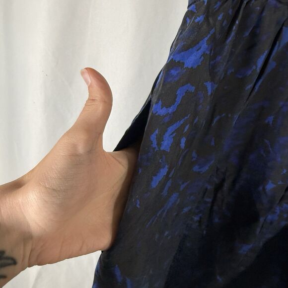 J. Crew Silk Knee Length Dress Women's 0 Blue Zip Back Sleeveless  Lightweight - Picture 8 of 11